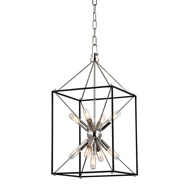 Hudson Valley 8912-PN Glendale Nine Light Pendant, Polished Nickel