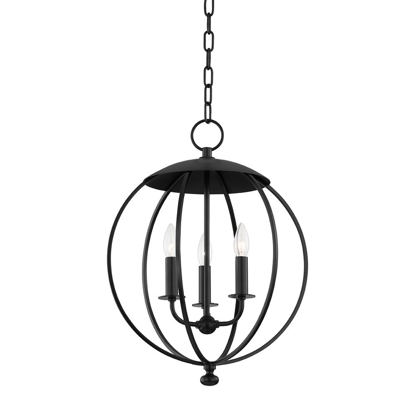 Hudson Valley 9117-AI Wesley Three Light Pendant, Aged Iron (Discontinued)