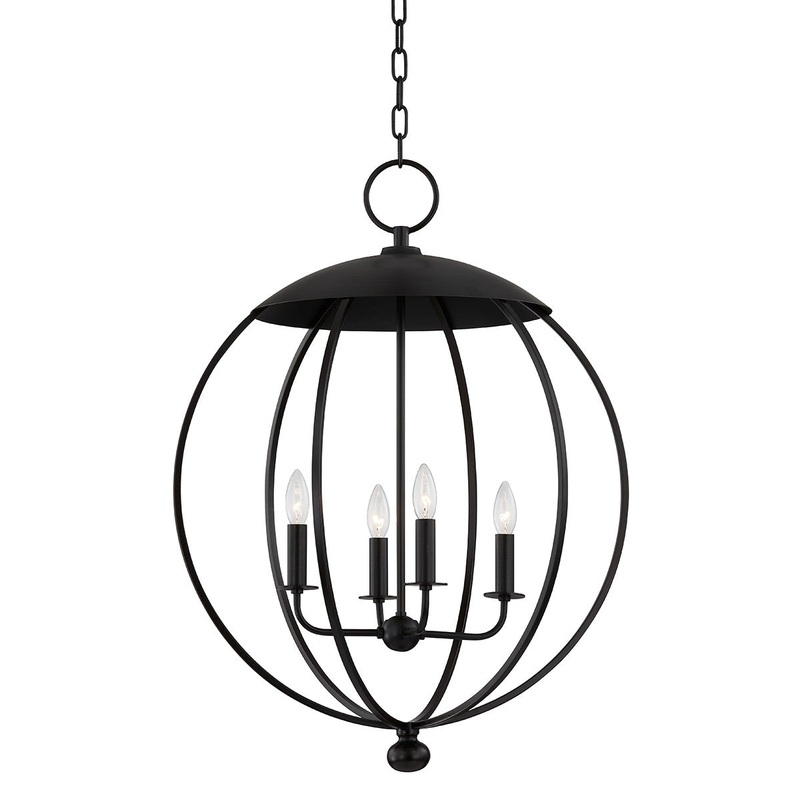 Hudson Valley 9124-AI Wesley Four Light Pendant, Aged Iron (Discontinued)
