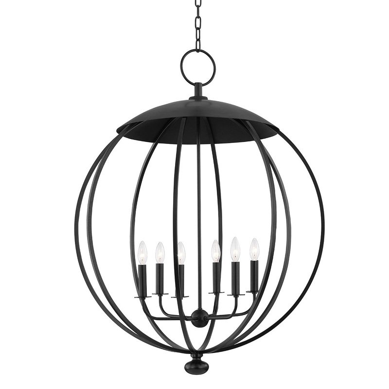 Hudson Valley 9132-AI Wesley Six Light Pendant, Aged Iron (Discontinued)