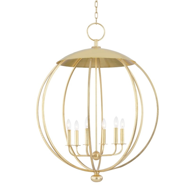 Hudson Valley 9132-GL Wesley Six Light Pendant, Gold Leaf (Discontinued)