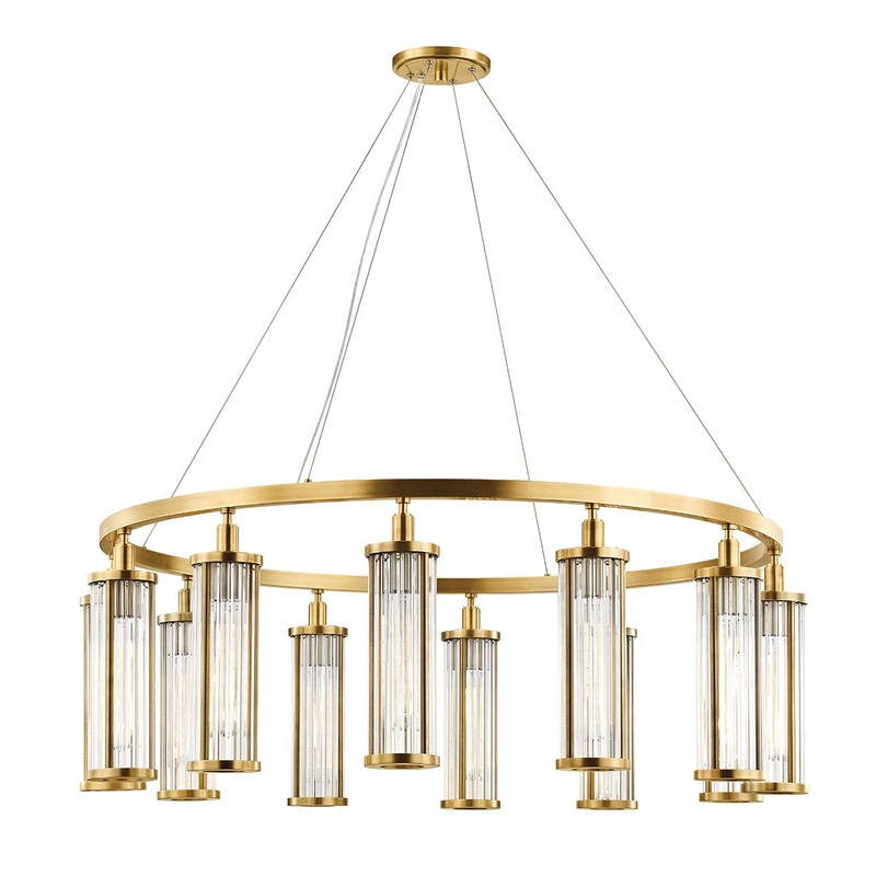 Hudson Valley 9142-AGB Marley 12 Light Pendant, Aged Brass