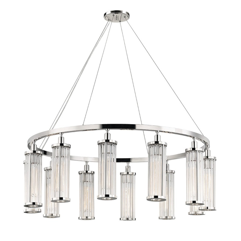 Hudson Valley 9142-PN Marley 12 Light Pendant, Polished Nickel