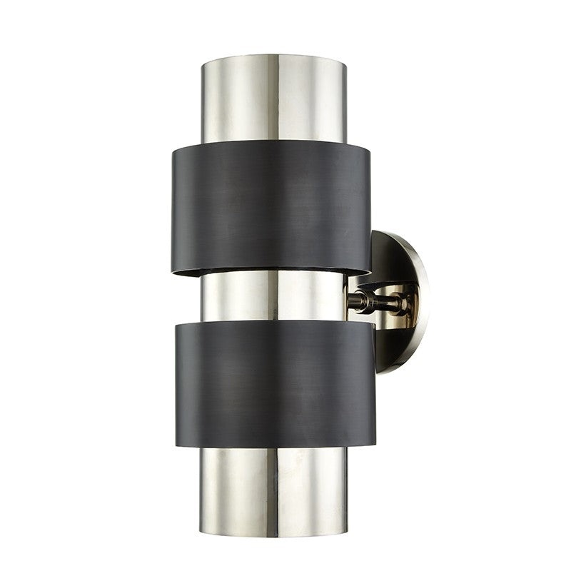 Hudson Valley 9420-PNOB Cyrus Two Light Wall Sconce, Polished Nickel/Old Bronze Combo (Discontinued)