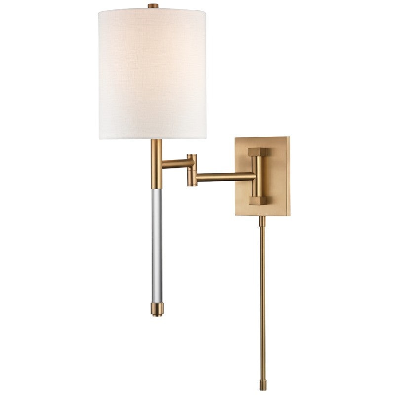 Hudson Valley 9421-AGB Englewood One Light Wall Sconce, Aged Brass