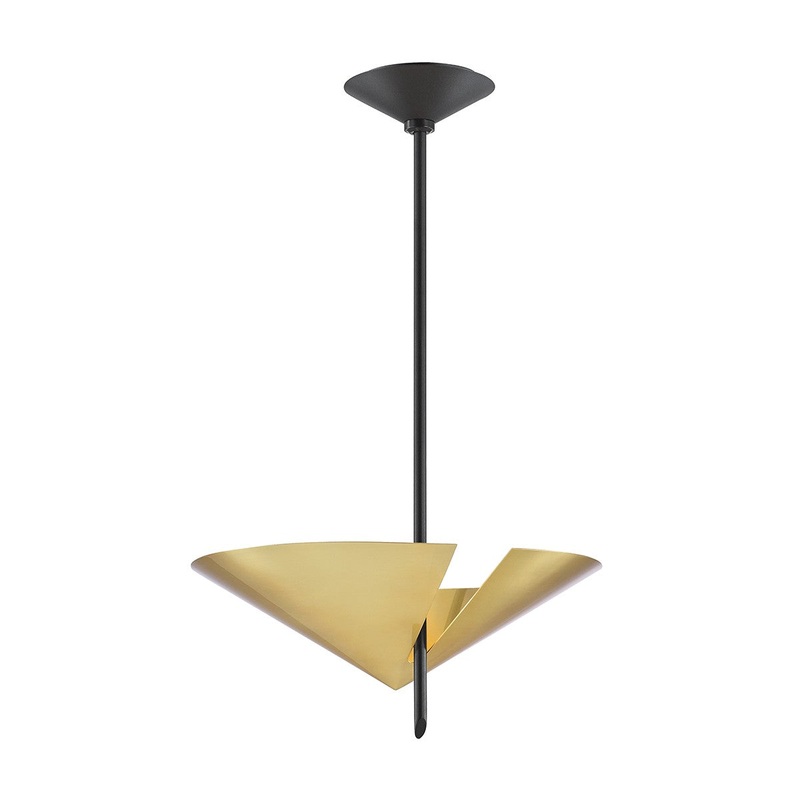 Hudson Valley 9711-AGB/BK Equilibrium Two Light Pendant, Aged Brass/Black (Discontinued)