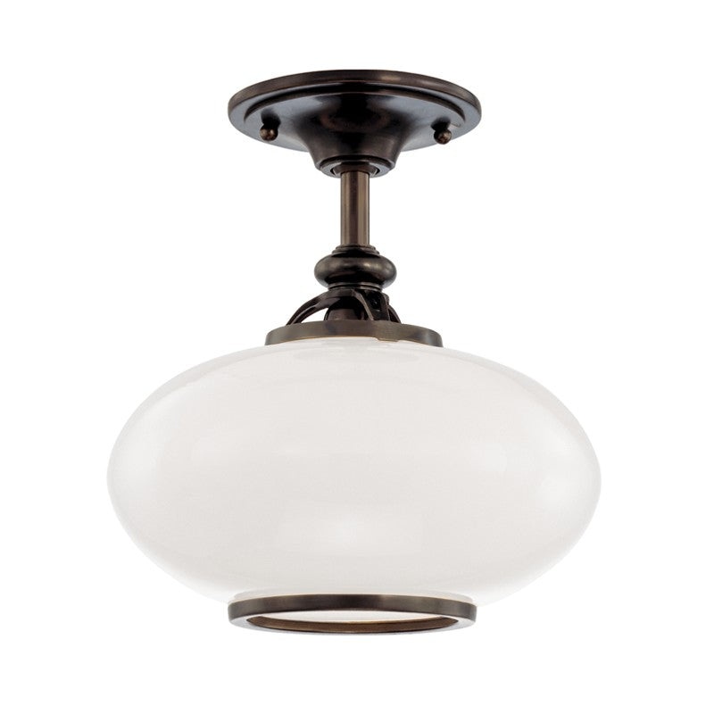 Hudson Valley 9812F-OB Canton One Light Semi Flush Mount, Old Bronze