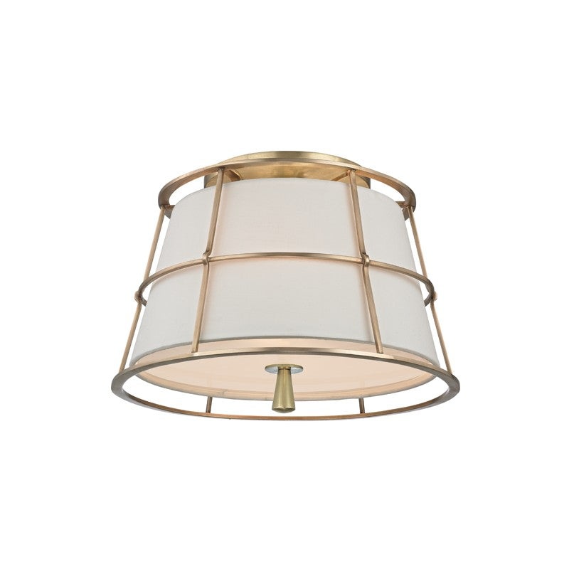 Hudson Valley 9814-AGB Savona Two Light Semi Flush Mount, Aged Brass