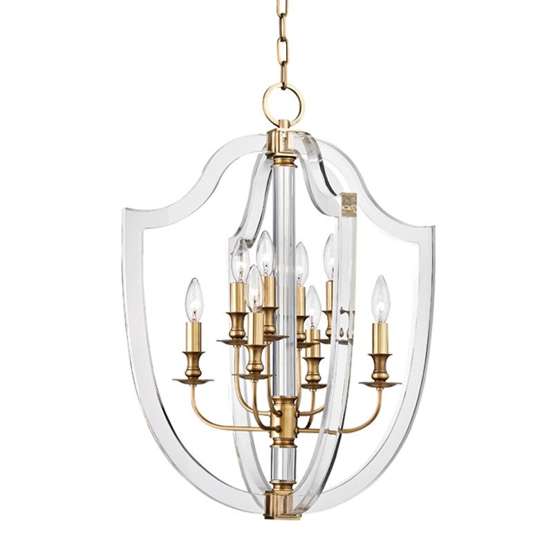 Hudson Valley 6520-AGB Arietta Eight Light Pendant, Aged Brass