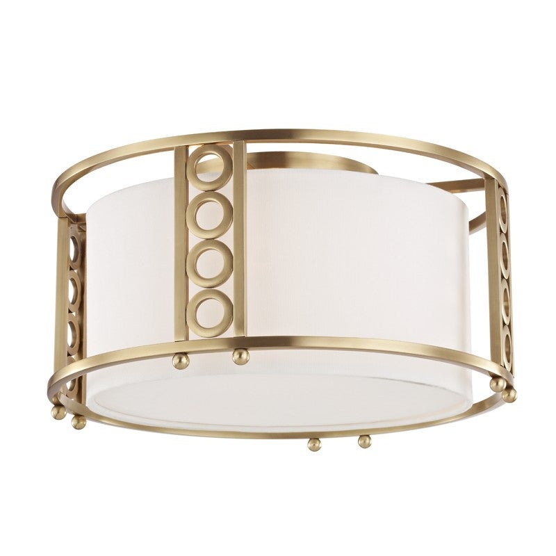 Hudson Valley 6710-AGB Infinity Three Light Flush Mount, Aged Brass