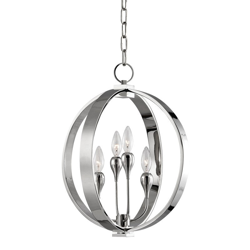 Hudson Valley 6716-PN Dresden Four Light Chandelier, Polished Nickel