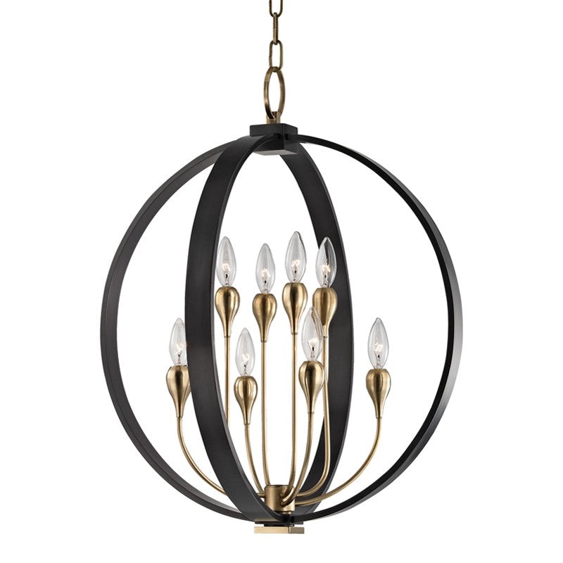 Hudson Valley 6722-AOB Dresden Eight Light Chandelier, Aged Old Bronze