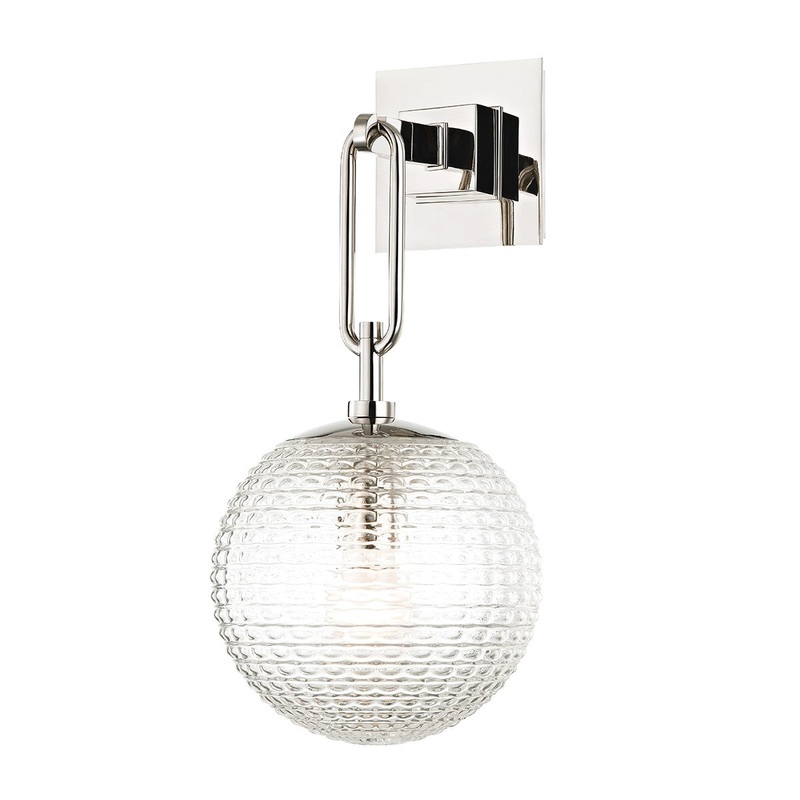 Hudson Valley 7101-PN Jewett One Light Wall Sconce, Polished Nickel