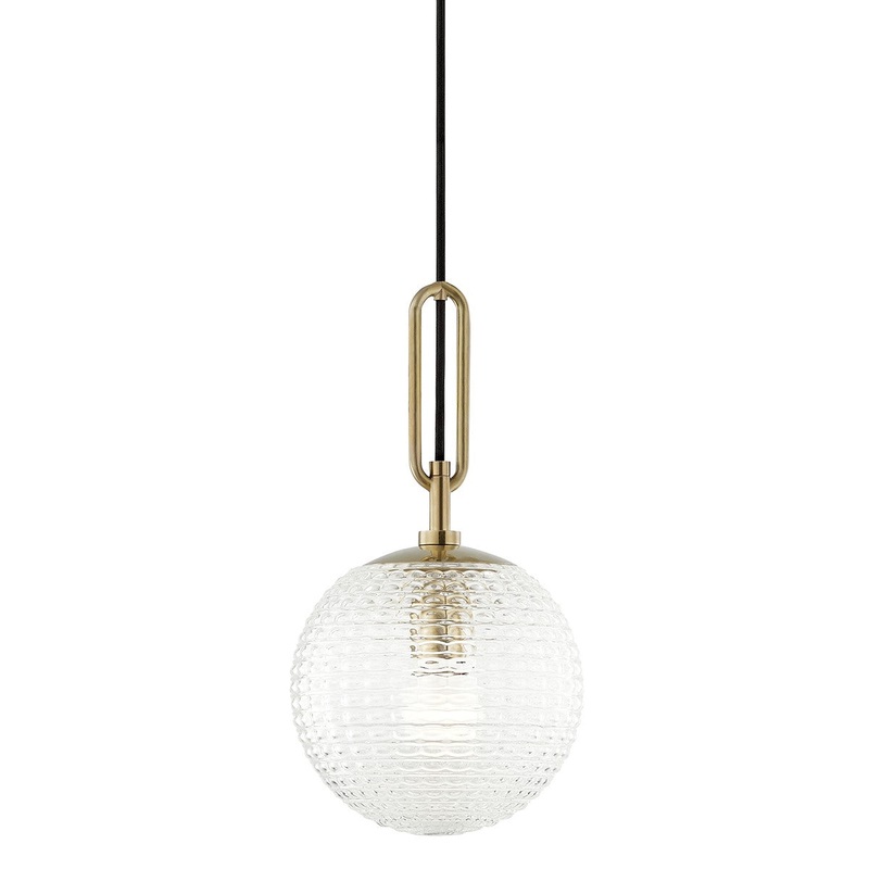 Hudson Valley 7110-AGB Jewett One Light Pendant, Aged Brass