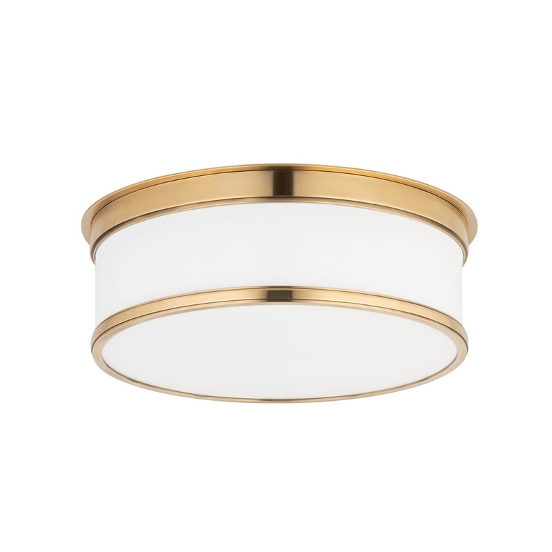 Hudson Valley 712-AGB Geneva Two Light Flush Mount, Aged Brass