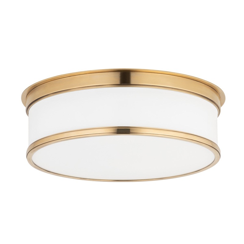 Hudson Valley 715-AGB Geneva Three Light Flush Mount, Aged Brass