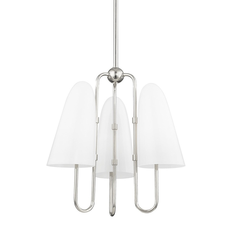 Hudson Valley 7173-PN Slate Hill Three Light Chandelier, Polished Nickel (Discontinued)