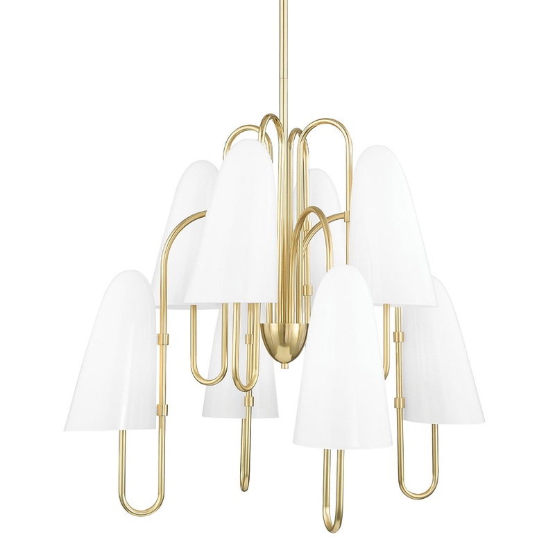 Hudson Valley 7178-AGB Slate Hill Eight Light Chandelier, Aged Brass (Discontinued)