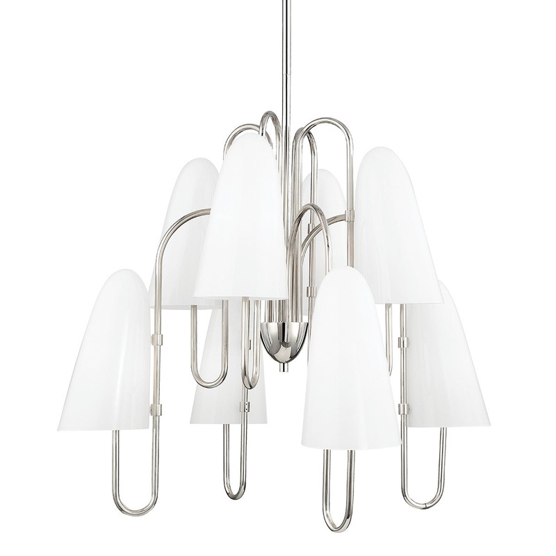 Hudson Valley 7178-PN Slate Hill Eight Light Chandelier, Polished Nickel (Discontinued)