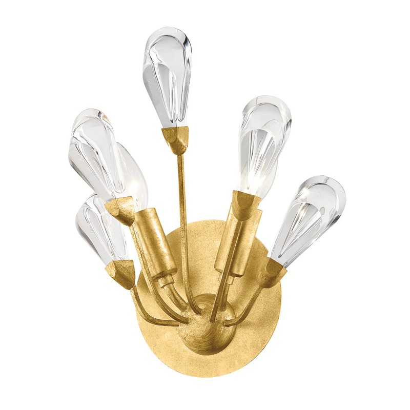 Hudson Valley 7200-GL Tulip Two Light Wall Sconce, Gold Leaf (Discontinued)
