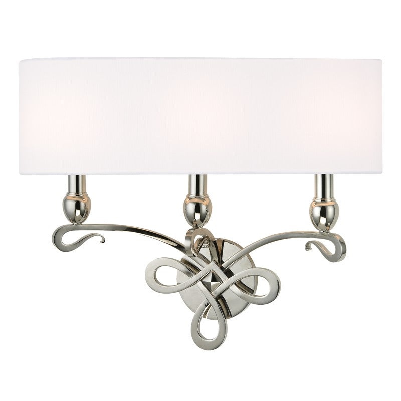 Hudson Valley 7213-PN Pawling Three Light Wall Sconce, Polished Nickel (Discontinued)
