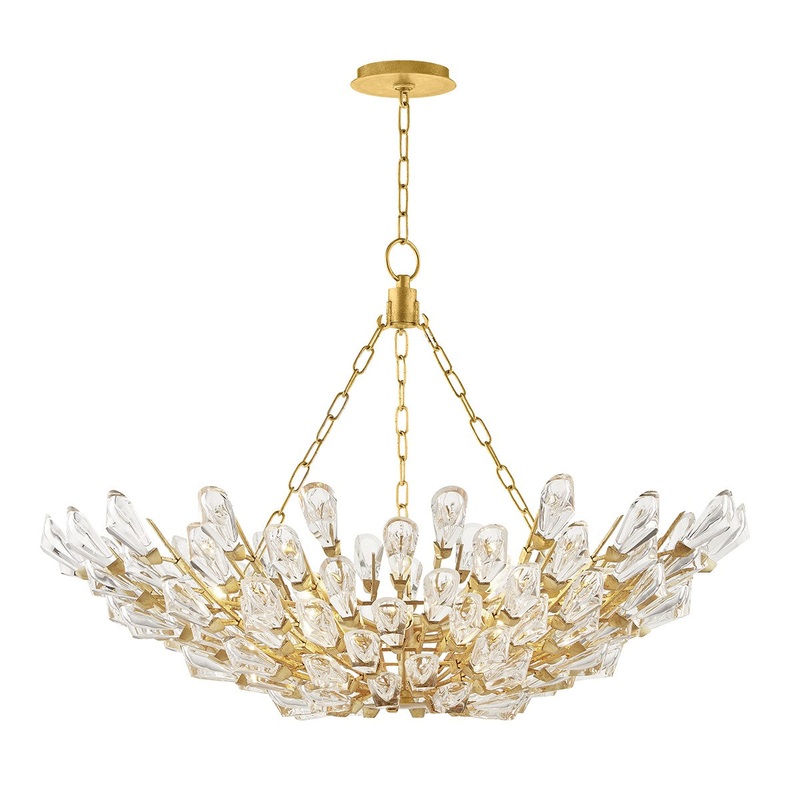 Hudson Valley 7240-GL Tulip 12 Light Chandelier, Gold Leaf