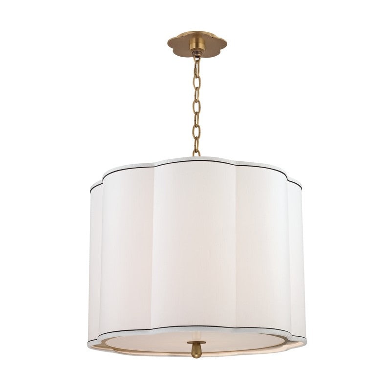 Hudson Valley 7920-AGB Sweeny Four Light Pendant, Aged Brass