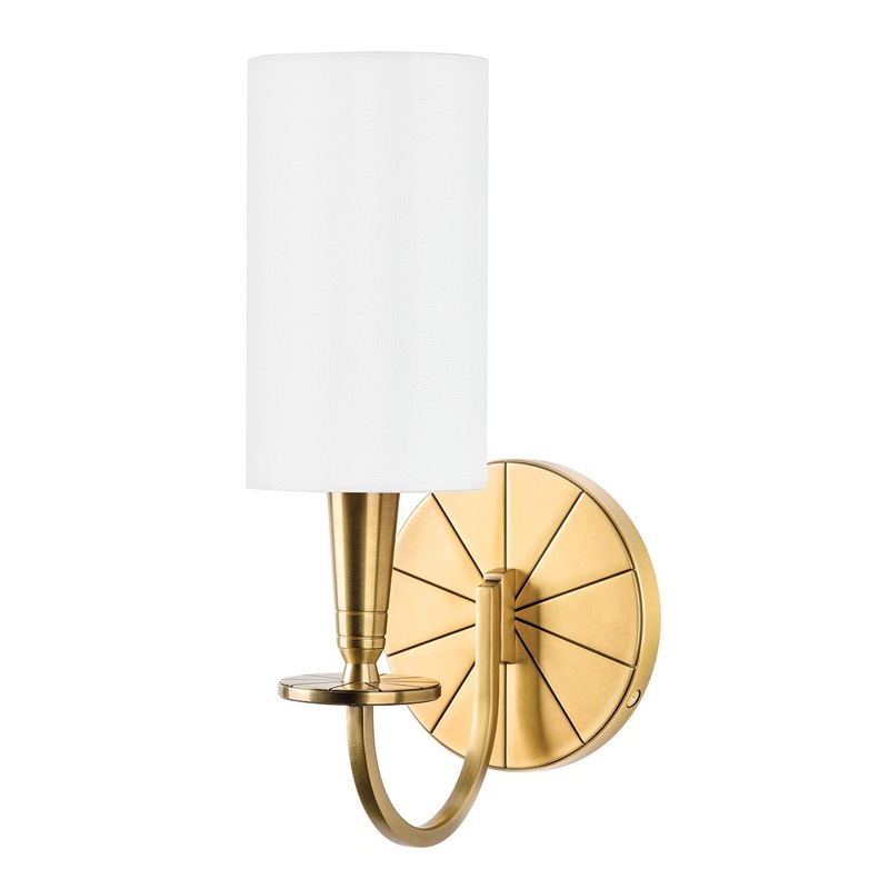 Hudson Valley 8021-AGB Mason One Light Wall Sconce, Aged Brass