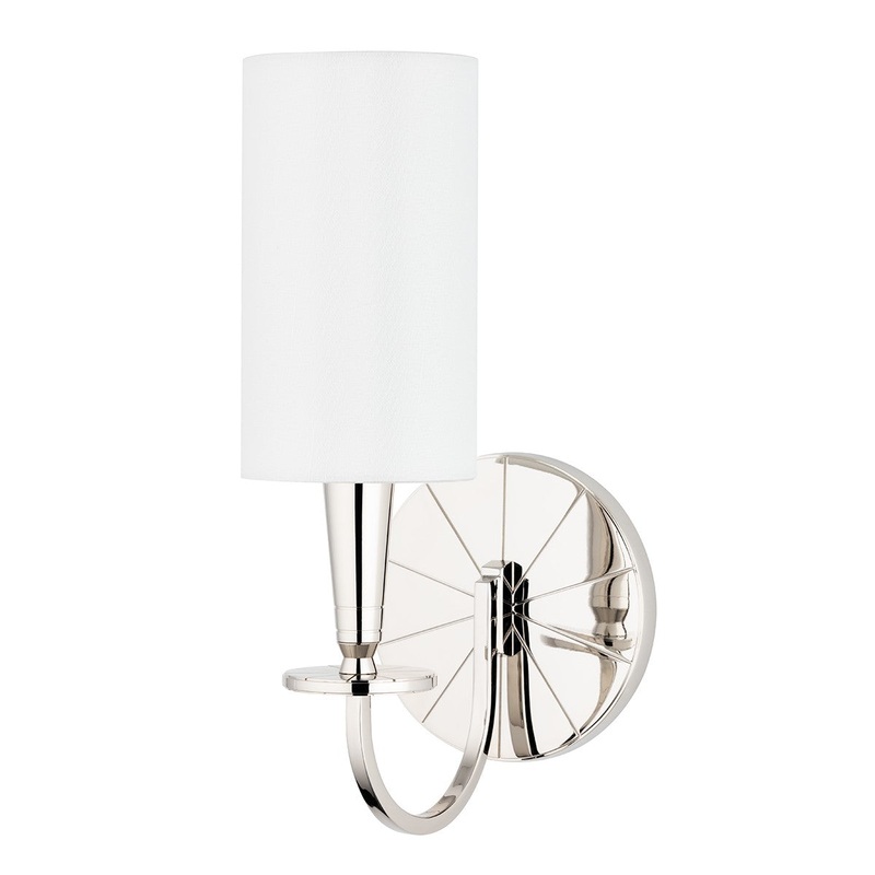 Hudson Valley 8021-PN Mason One Light Wall Sconce, Polished Nickel (Discontinued)