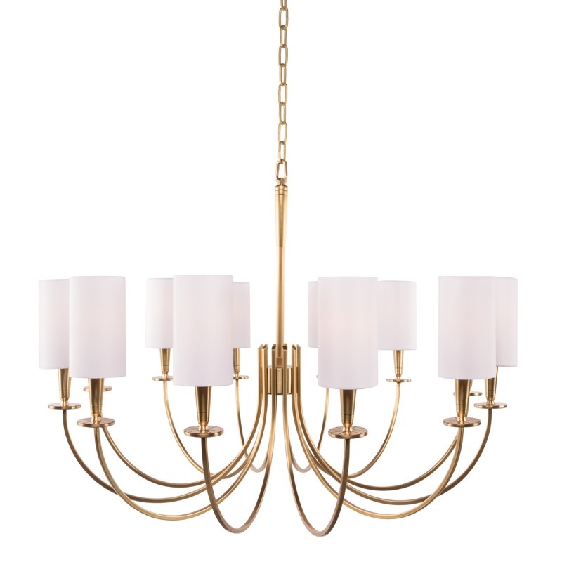 Hudson Valley 8032-AGB Mason 12 Light Chandelier, Aged Brass
