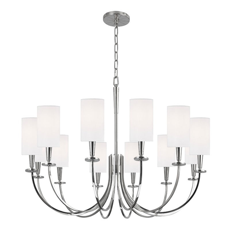 Hudson Valley 8032-PN Mason 12 Light Chandelier, Polished Nickel