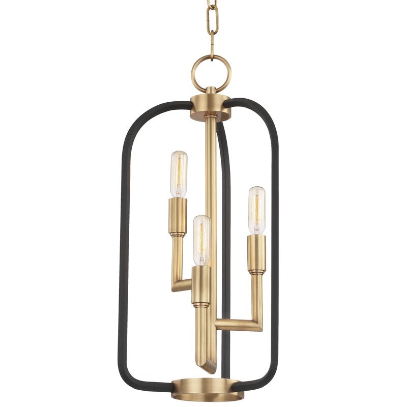 Hudson Valley 8313-AGB Angler Three Light Chandelier, Aged Brass