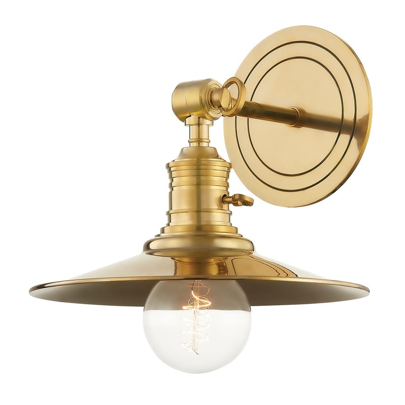 Hudson Valley 8320-AGB Garden City One Light Wall Sconce, Aged Brass