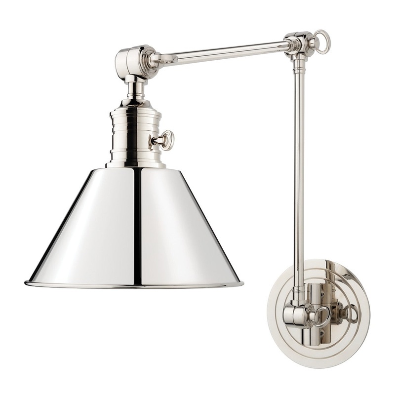 Hudson Valley 8323-PN Garden City One Light Wall Sconce, Polished Nickel
