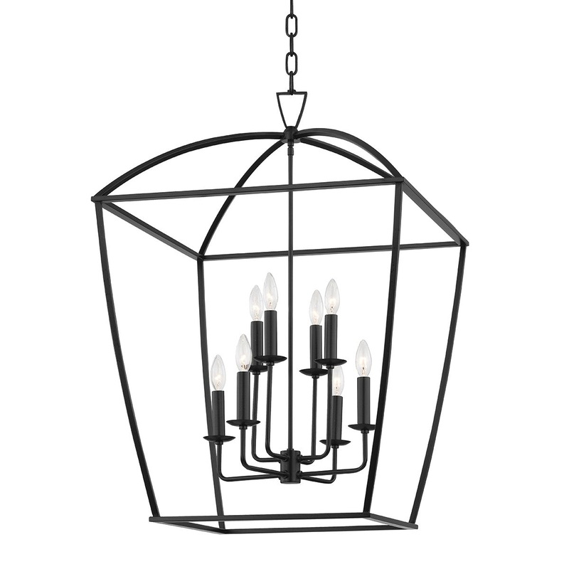 Hudson Valley 8324-AI Bryant Eight Light Pendant, Aged Iron
