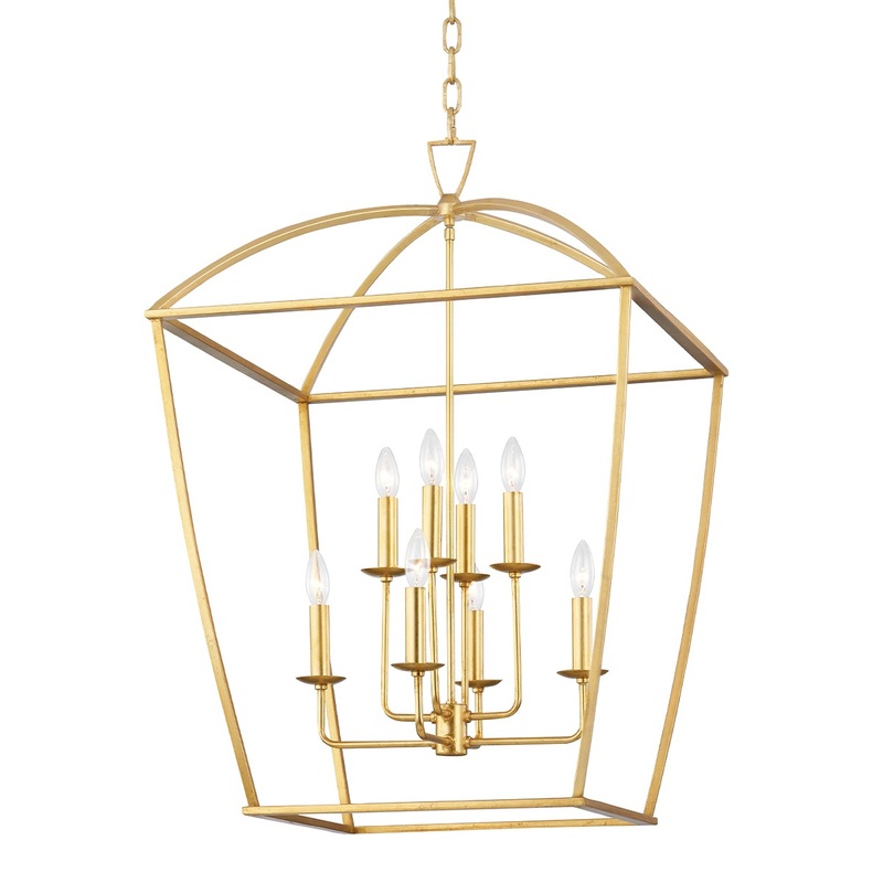Hudson Valley 8324-GL Bryant Eight Light Pendant, Gold Leaf