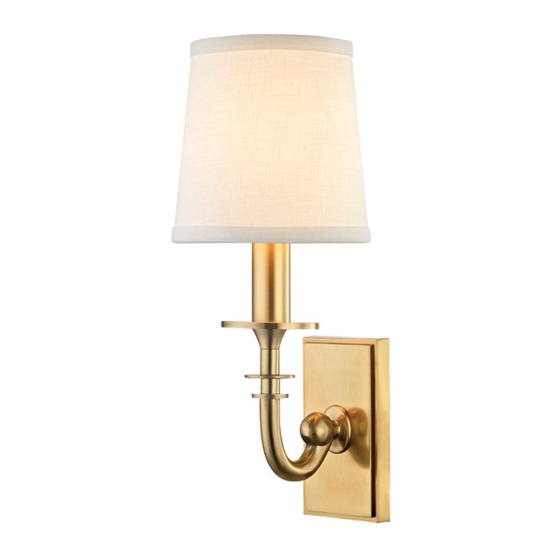 Hudson Valley 8400-AGB Carroll One Light Wall Sconce, Aged Brass