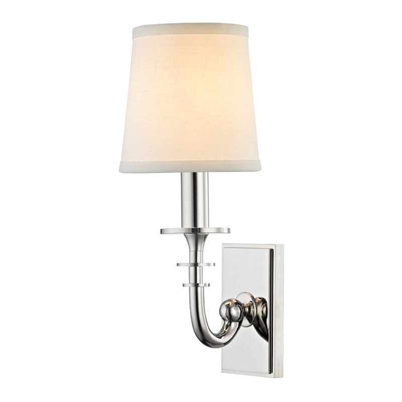 Hudson Valley 8400-PN Carroll One Light Wall Sconce, Polished Nickel