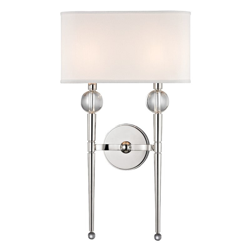Hudson Valley 8422-PN Rockland Two Light Wall Sconce, Polished Nickel