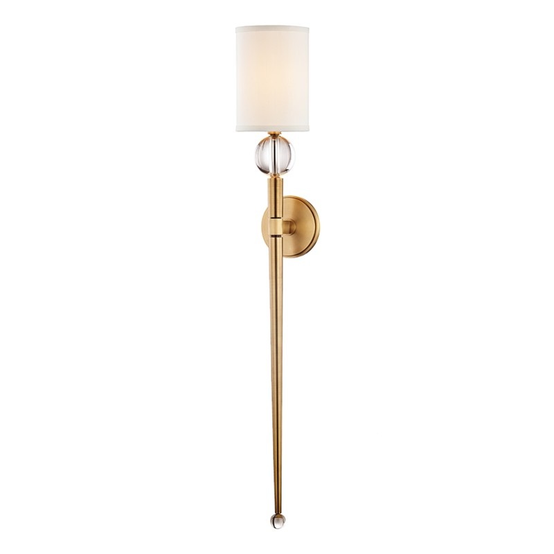 Hudson Valley 8436-AGB Rockland One Light Wall Sconce, Aged Brass