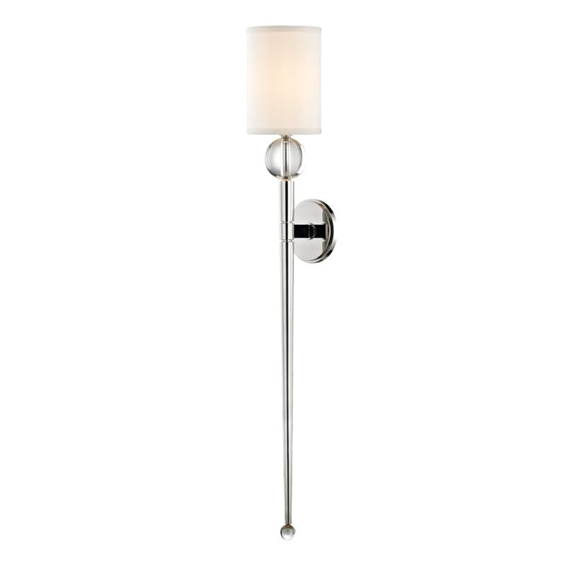 Hudson Valley 8436-PN Rockland One Light Wall Sconce, Polished Nickel