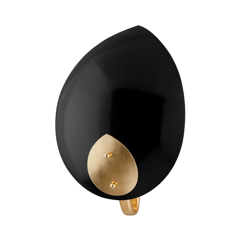 Hudson Valley 5701-GL/BK Lotus One Light Wall Sconce, Gold Leaf/Black (Discontinued)