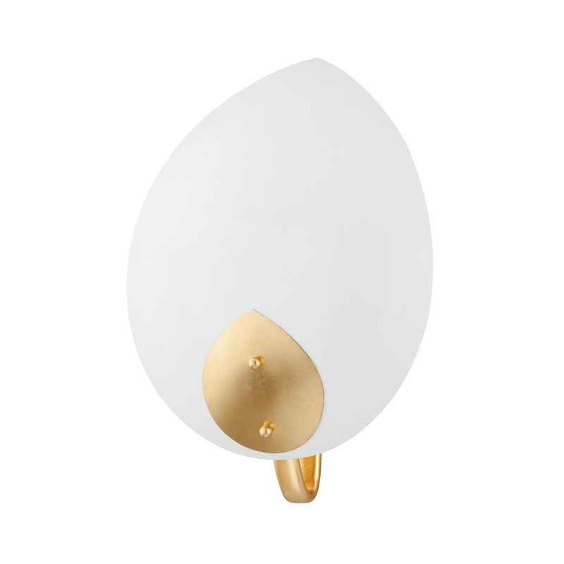 Hudson Valley 5701-GL/WH Lotus One Light Wall Sconce, Gold Leaf/White (Discontinued)