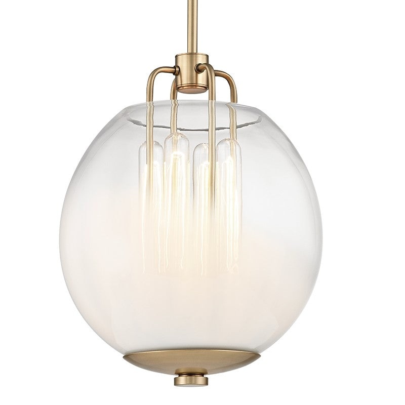 Hudson Valley 5712-AGB Sawyer Four Light Pendant, Aged Brass (Discontinued)