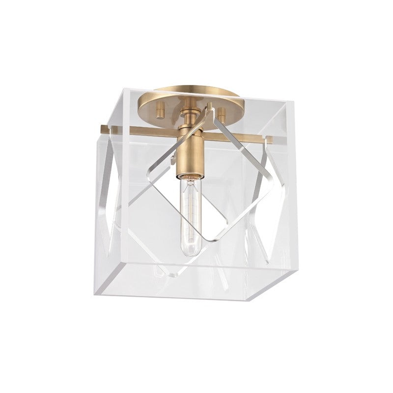 Hudson Valley 5909F-AGB Travis One Light Flush Mount, Aged Brass (Discontinued)