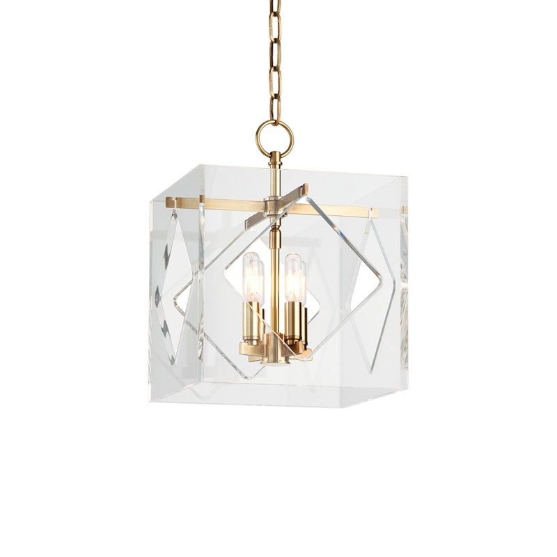 Hudson Valley 5912-AGB Travis Four Light Pendant, Aged Brass