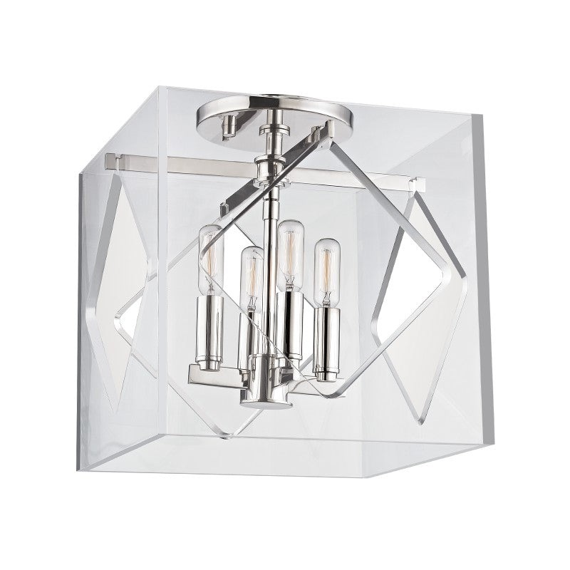Hudson Valley 5912F-PN Travis Four Light Flush Mount, Polished Nickel