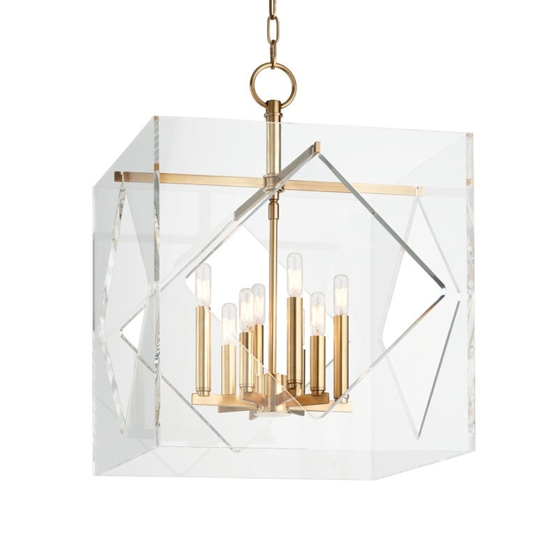 Hudson Valley 5920-AGB Travis Eight Light Pendant, Aged Brass