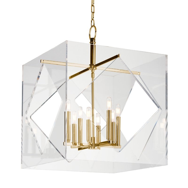 Hudson Valley 5924-AGB Travis Eight Light Chandelier, Aged Brass