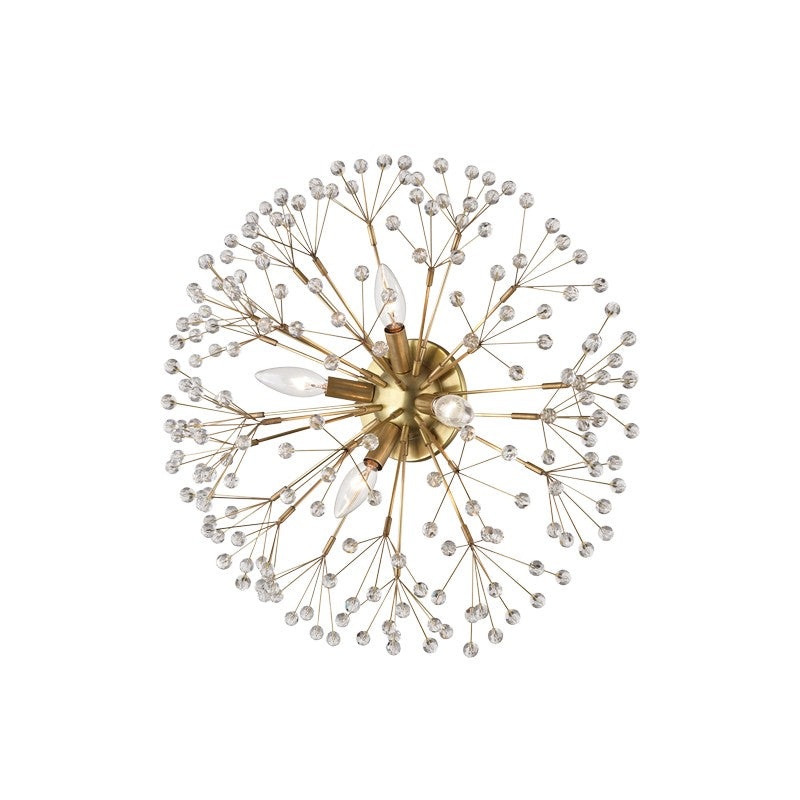 Hudson Valley 6000-AGB Dunkirk Four Light Flush Mount, Aged Brass